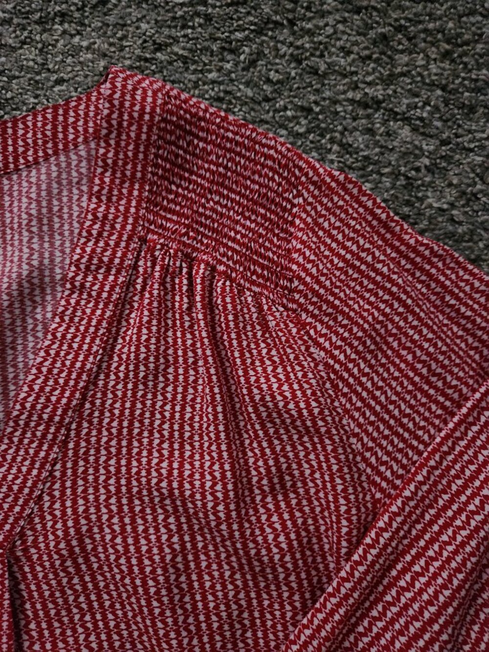 Red Pattern Blouse - Picture 3 of 5